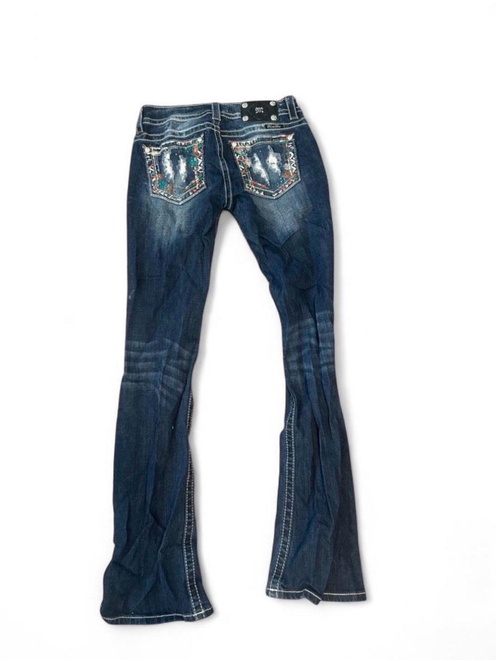 Miss me Dark Blue Embellished Back Pocket Women's Jeans